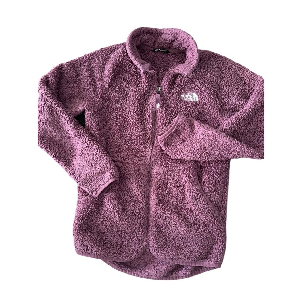 The North Face full zip fleece Jacket Coat Girls M 10/12 Purple Full Zip